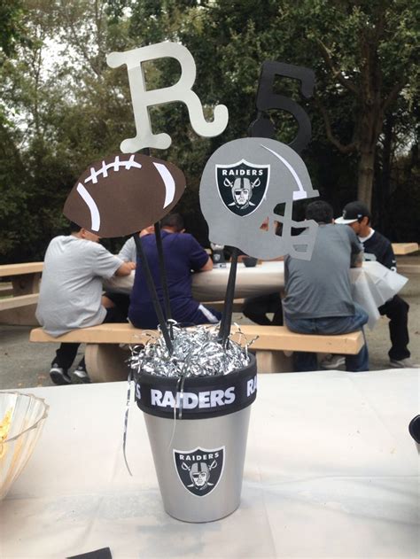 Oakland Raiders Centerpiece | Football theme party, Football birthday ...