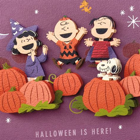 The Peanuts® Gang in the Pumpkin Patch Halloween Card - Greeting Cards ...