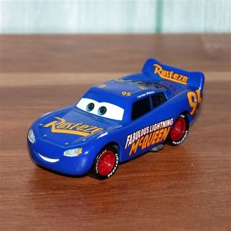 Disney Pixar Cars 3 Blue Lightning McQueen Vehicle 1:55 Diecast Metal ...