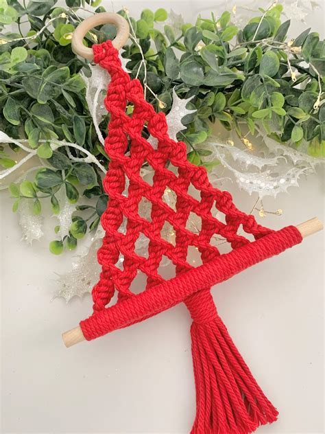 Small Macrame Christmas Tree Wall Hanging Various Colours | Etsy