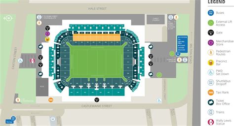 Lang Park Seating Chart with Rows and Seat Numbers 2024