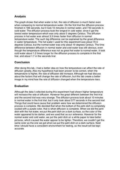 Diffusion lab report