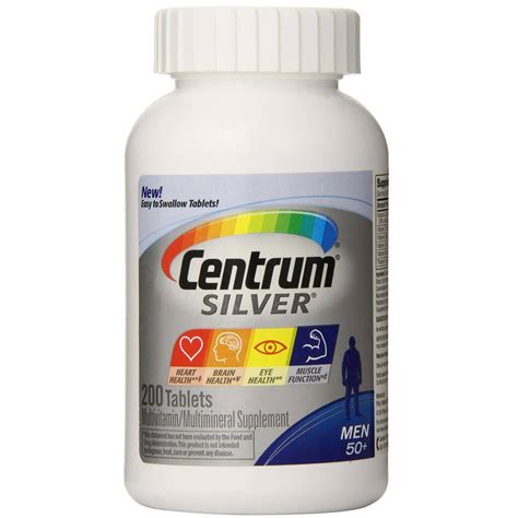 Centrum Silver Men's 50+ Multivitamin - 200 Tablets - eVitamins UK