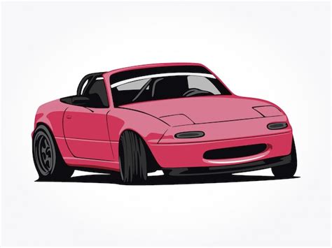 Premium Vector | Custom cute pink car vector illustration art