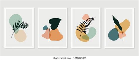 Set Hand Drawn Botanical Flowers Line Stock Vector (Royalty Free ...