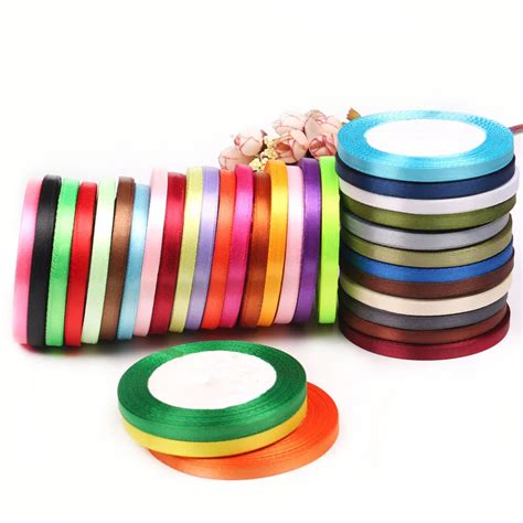 Polyester / Nylon 1/4" Satin Ribbon Cheap Diy Accessory 6mm Wide 25 ...