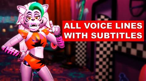 Roxy Voice Lines with Subtitles FNAF Security Breach roxanne wolf ...