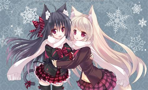 anime, Anime Girls, Cat Girl, Scarf, Animal Ears, Nekomimi, Original ...