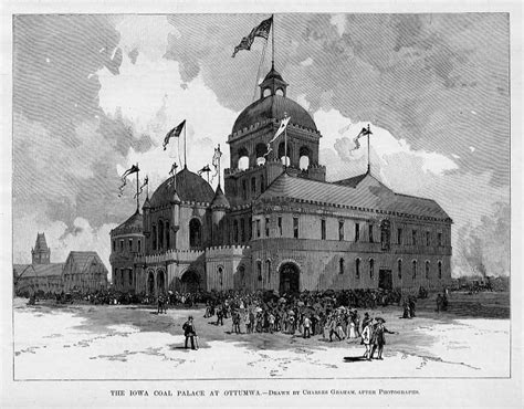 OTTUMWA IOWA COAL PALACE 1890 HARPER'S WEEKLY ENGRAVING IOWA HISTORY ...