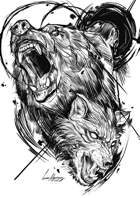 Diseño en iPad Pro | Bear tattoos, Bear tattoo designs, Animal tattoos