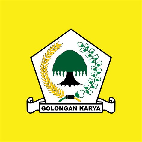 Golkar logo design banner, Golkar logo icon with yellow background ...