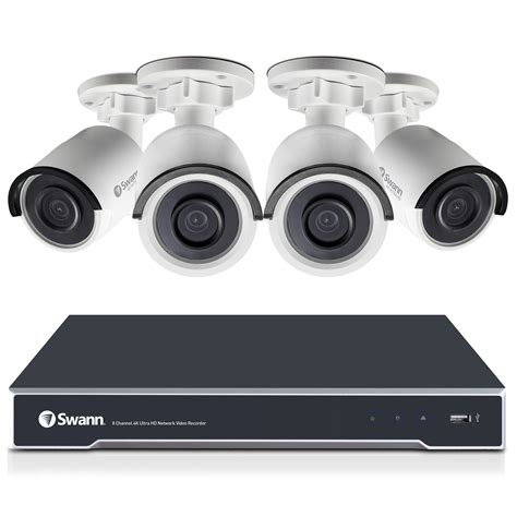 Swann 8 Channel Security System: 4K Ultra HD NVR-8000 with 4TB HDD & 4 ...