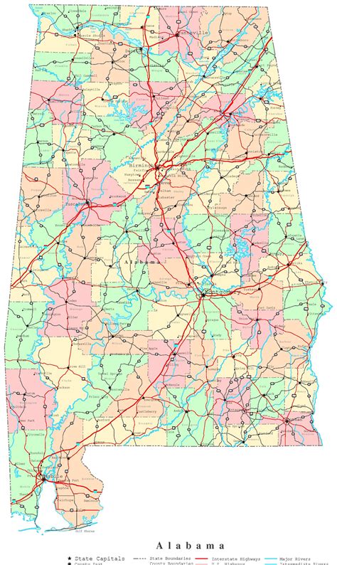 Alabama County Map Counties