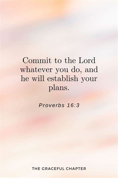 Commit to the Lord whatever you do, and he will establish your plans ...