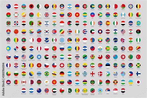 Fototapeta Round national flags. World countries flag circles, official ...