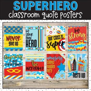 Superhero Classroom Posters | Classroom Decor | Instant Bulletin Board