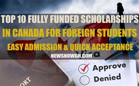 FULL SCHOLARSHIPS IN CANADA FOR FOREIGN STUDENTS