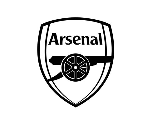 Arsenal Club Logo Black Symbol Premier League Football Abstract Design ...