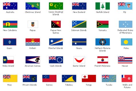 Design elements - Oceania flags