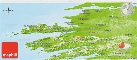 Physical Panoramic Map of Kerry