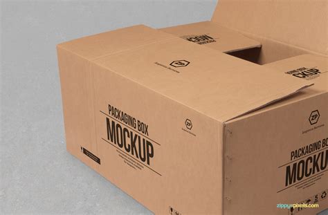 Free Cardboard Box Mockup | ZippyPixels