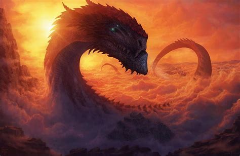 3440x1440px | free download | HD wallpaper: giant dragon, sky, clouds ...