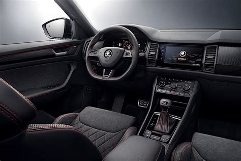 Skoda Kodiaq RS Interior Revealed, Wrapped in Alcantara - autoevolution