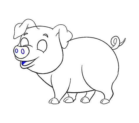 How to Draw a Cartoon Pig in a Few Easy Steps | Easy Drawing Guides ...