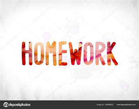 Homework Concept Painted Watercolor Word Art Stock Photo by ...