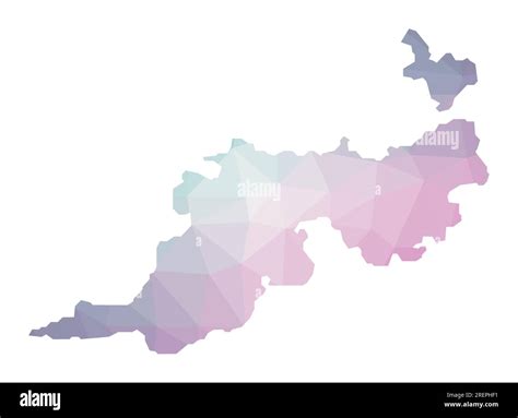 Polygonal map of Guana Island. Geometric illustration of the island in ...