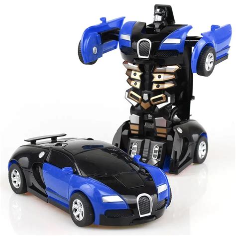 Cartoon Crash Deformation Transforming Robot Car Toy Kids 4 colors ...