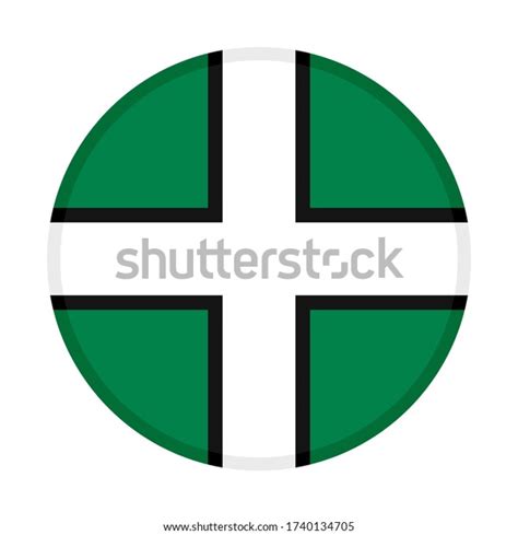 Round Icon Devon Flag Isolated On Stock Vector (Royalty Free) 1740134705