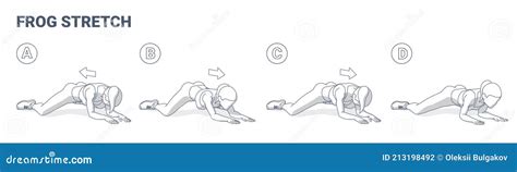 Frog Stretch Exercise for Women Home Workout Guidance. Young Female Do ...