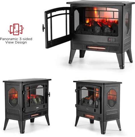 TURBRO Suburbs TS25 Electric Fireplace Infrared Flame Heater - 25 ...