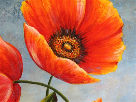 THREE POPPIES: an Original Acrylic Painting - Etsy