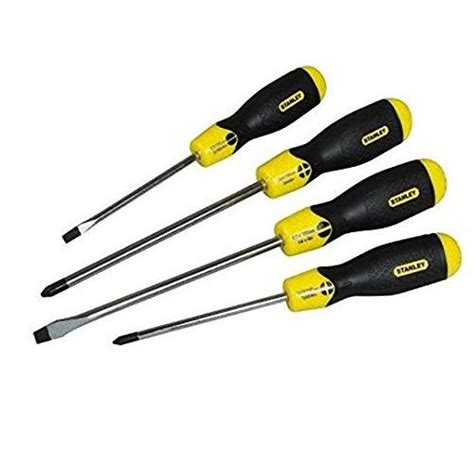 Stanley 4-Piece Flat Blade And Phillips Screwdriver Set Black| Bricoinn