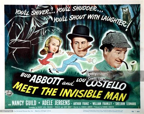 Abbott And Costello Meet The Invisible Man, poster, Adele Jergens ...