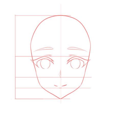 How to draw the head and face - anime-style guideline front view ...