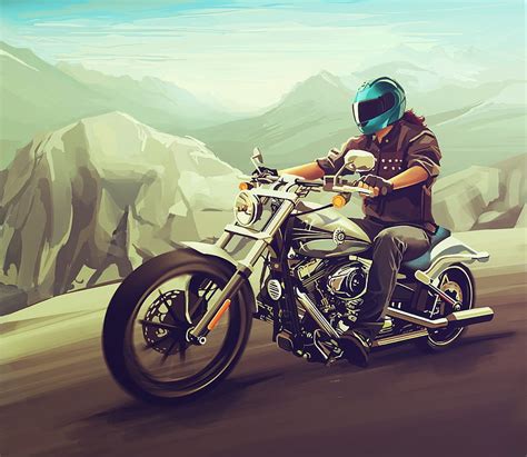 Night On The Town, art, fantasy, bike, harley, HD wallpaper | Peakpx