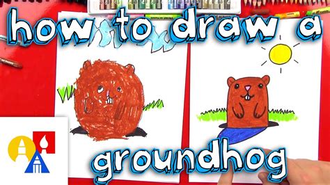 How To Draw A Cartoon Groundhog - YouTube