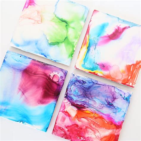 Marbled Art Tiles: Easy Art Project for Kids | Arts and crafts for kids ...