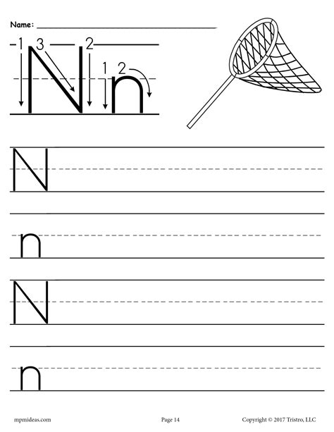 Printable Letter N Handwriting Worksheet! | Letter n worksheet, Letter ...