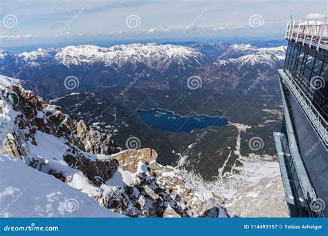 Zugspitze Mountain Peak Station German Alps in the Winter Stock Image ...