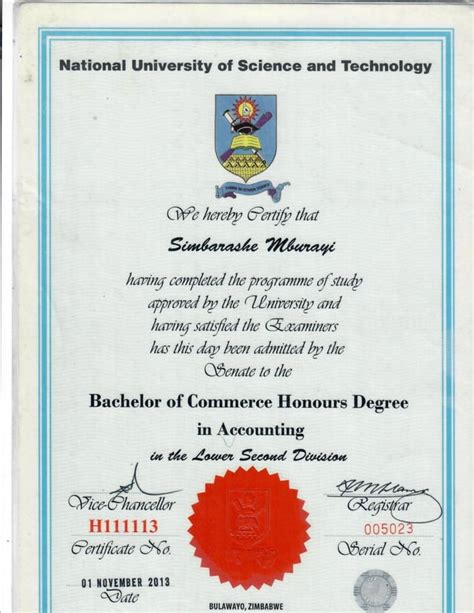 5. university certificate (nust zw)