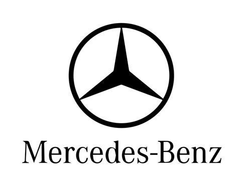 Mercedes Benz Brand Logo Symbol With Name Black Design german Car ...