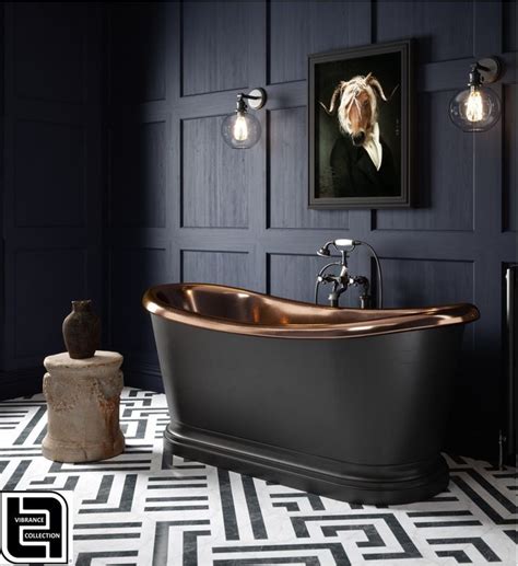 COPPER BATH TUBS WITH VANTO BLACK EXTERIOR | Free standing bath tub ...