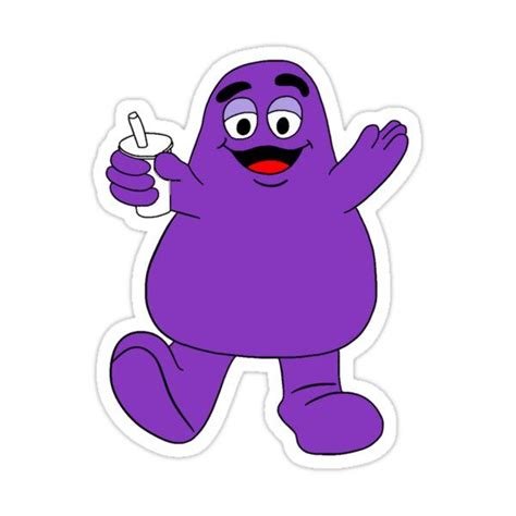 "McDonald's Grimace Fast Food Mascot" Sticker for Sale by GreasyGerbil ...