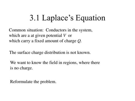 PPT - 3.1 Laplace’s Equation PowerPoint Presentation, free download ...