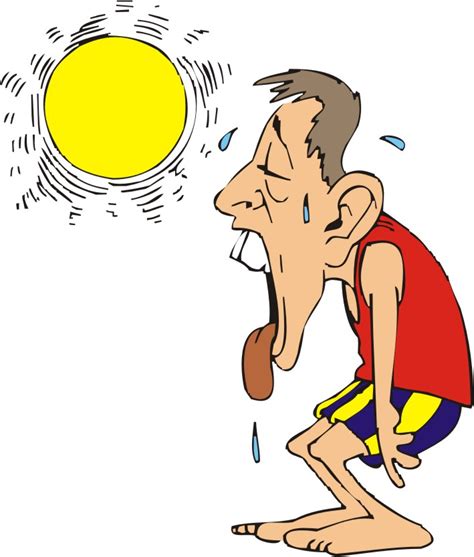 Sweating cartoon man free image download