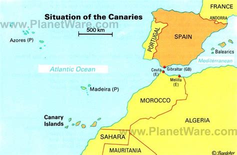 Map of Spain including Islands